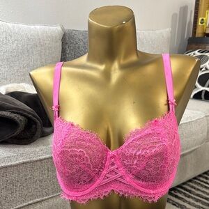 Victoria's Secret Bright Pink Lace Bra